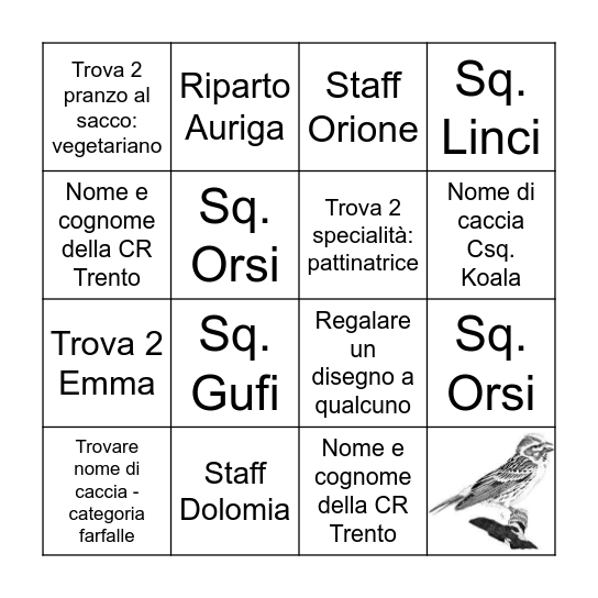 Scout Bingo Card