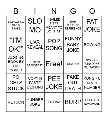 BUNG POO PANDER 4 Bingo Card