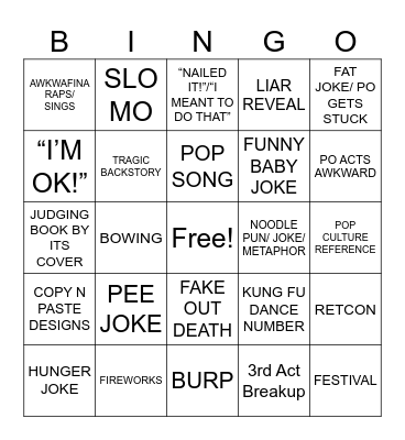 BUNG POO PANDER 4 Bingo Card