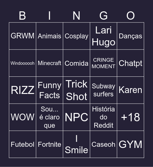 GODMOTA BINGO Card