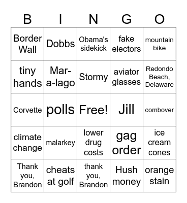 Election 2024 Bingo Card