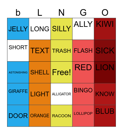 Bingo rush Bingo Card