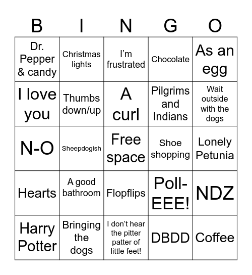 Mom's Birthday Bingo Card
