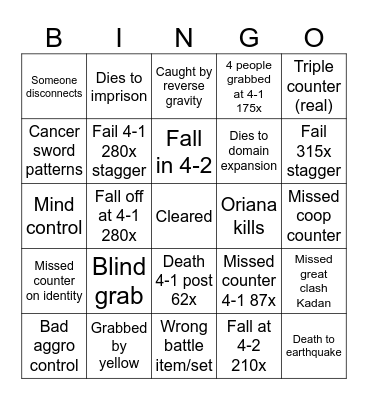 Thaemine g4 TFM Bingo Card