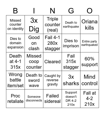 Thaemine g4 TFM Bingo Card