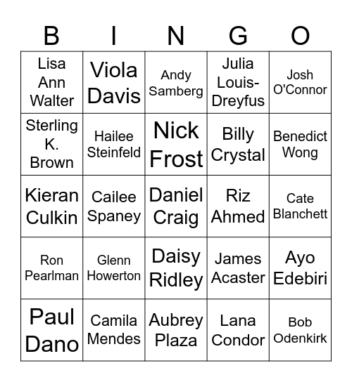 Knives Out 3 Bingo Card