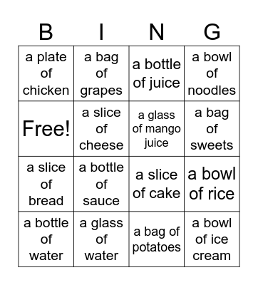 LOOK 3 UNIT 5 LESSON 4 Bingo Card