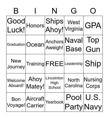 Bon Voyage BINGO! Bingo Card