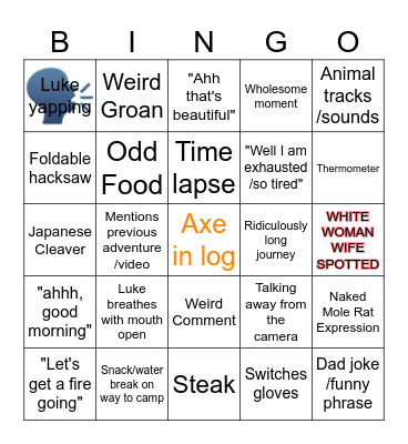 Outdoor Boys Bingo Card