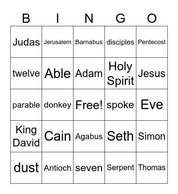 BIBLE REVIEW BINGO Card
