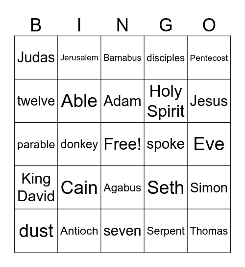 BIBLE REVIEW BINGO Card