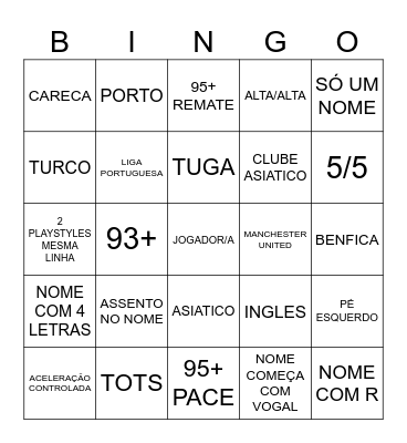 Packs Bingo Card