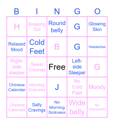 GENDER REVAL BINGO! Bingo Card