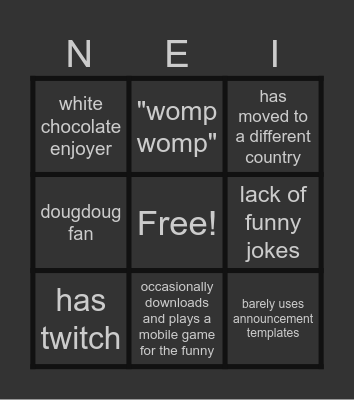 aranea bingo mini Bingo Card