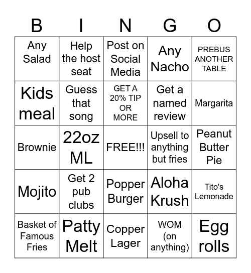 PJs Bingo (save ur checks!!) Bingo Card