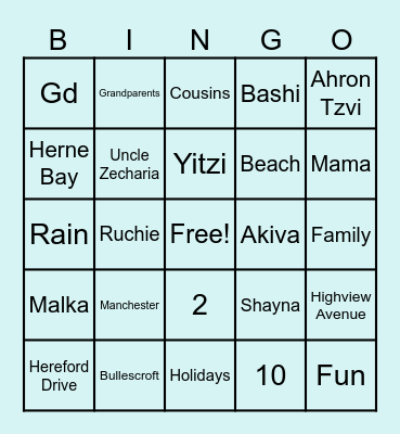 Goldberg/Reznick Bingo Card