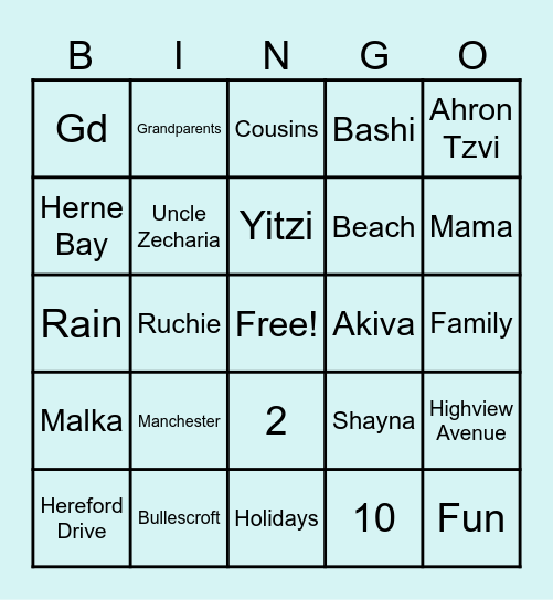 Goldberg/Reznick Bingo Card
