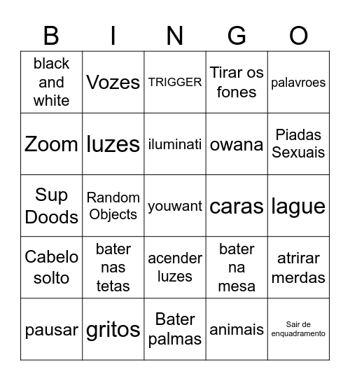 TERROR COMP Bingo Card