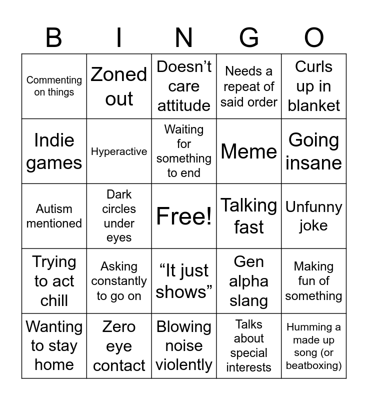 Dec Bingo Card