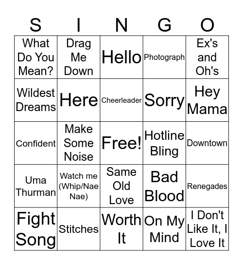 Singo- Bingo Card