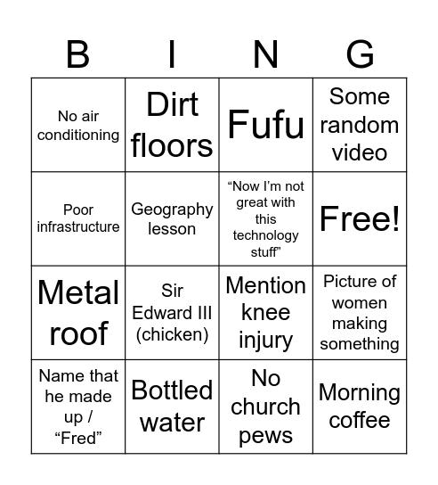 Ed’s Report Bingo Card