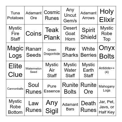 Chad's 2nd Bingo Card