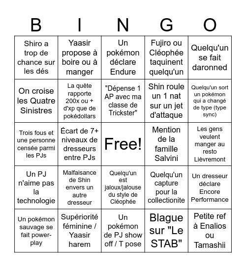 ADI Bingo Card