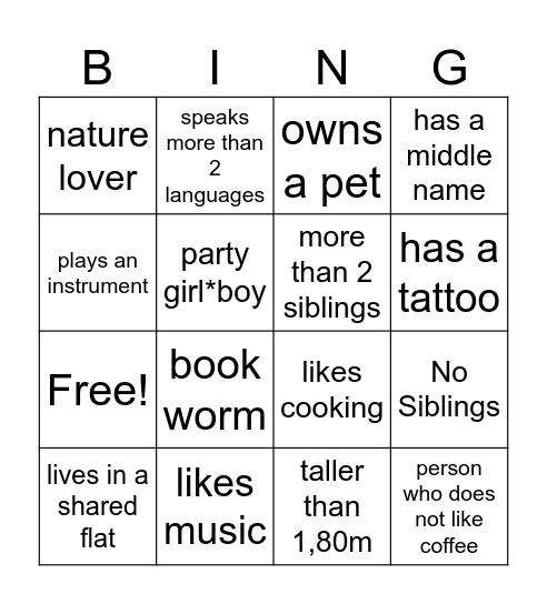 Get to know Bingo Card