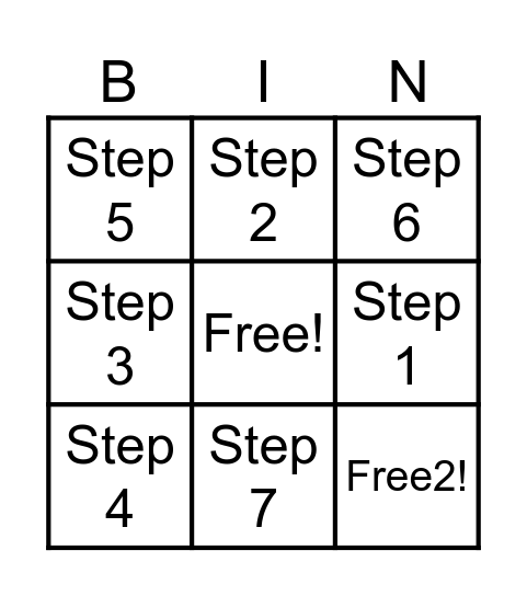 12 Step Bingo Card