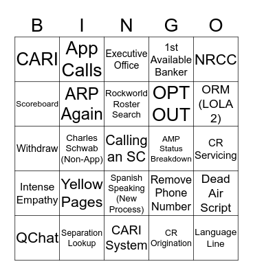 Ambassador Bingo Card
