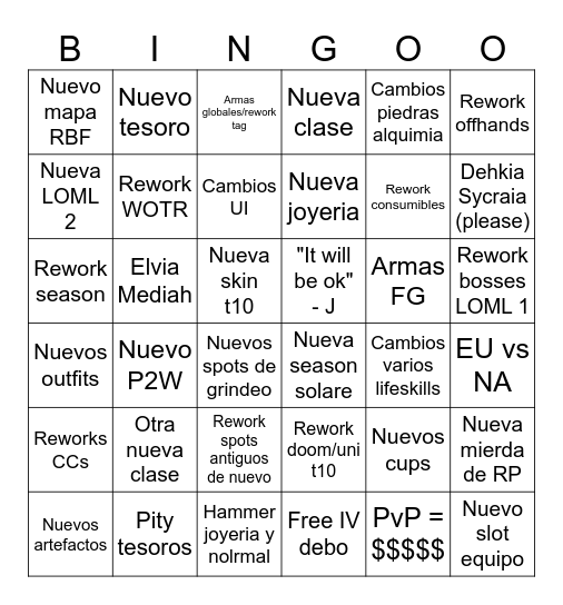 Heidel Ball 2024 Bingo Card