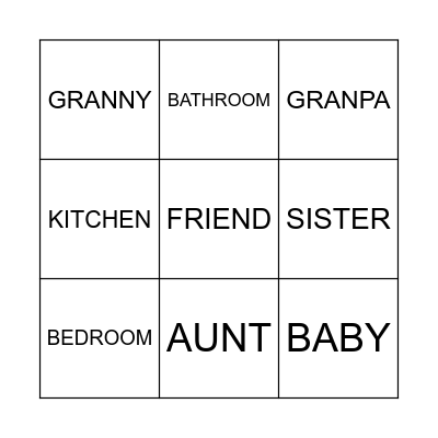 FAMILY Bingo Card