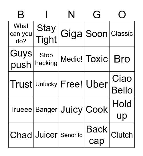 Damon Bingo Card