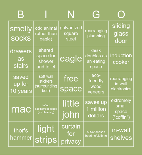 home desgin 365 (THE BOG gc) Bingo Card