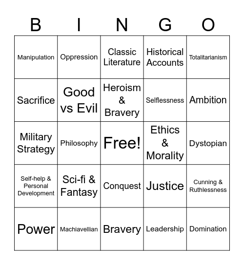 Transformer Bingo Card