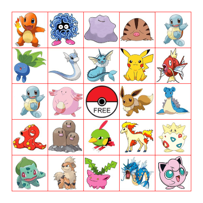 POKEMON BINGO Card