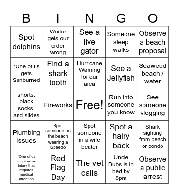 PCB 2024 Bingo Card