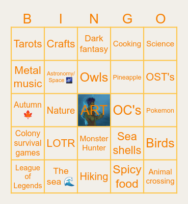 Common likes with Jatte Bingo Card