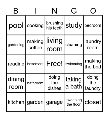 Boost Up 2: Unit 7 - At Home Bingo Card