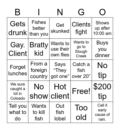 Summer 2024 guide Season Bingo Card