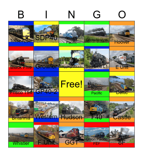 Luxury Trains Odyssey Bingo Card