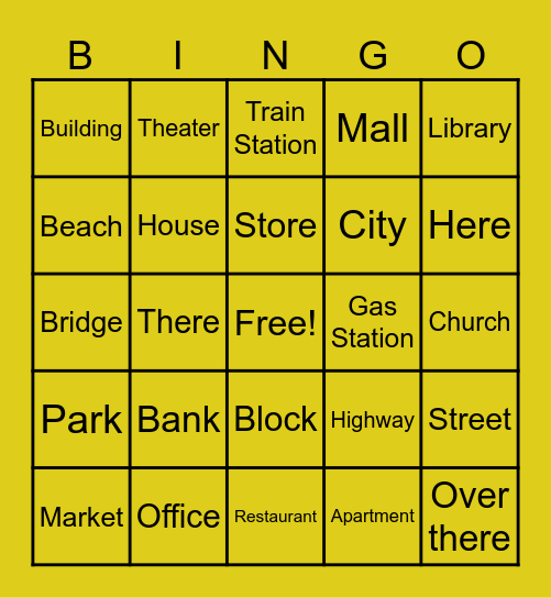 Bingo - Lugares Bingo Card