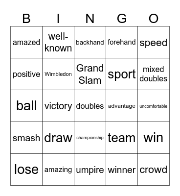 Sports for everyone Bingo Card