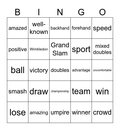 Sports for everyone Bingo Card