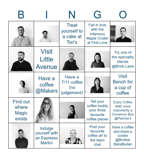 TEAM STEAM COFFEE BINGO Card