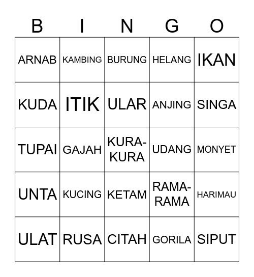 HAIWAN Bingo Card