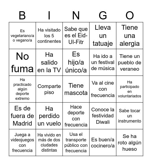 BINGO DÍA DIVERSIDAD Bingo Card