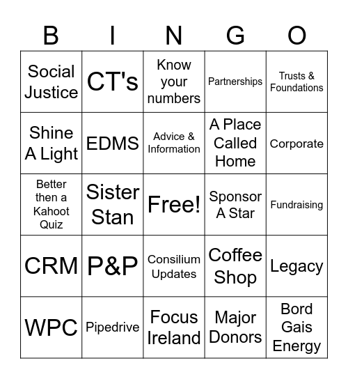 P&P Bingo Card