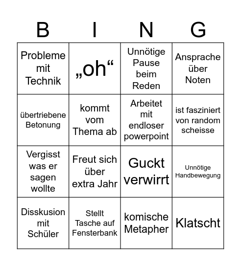 Hans Jürgen Elschner Bingo Card