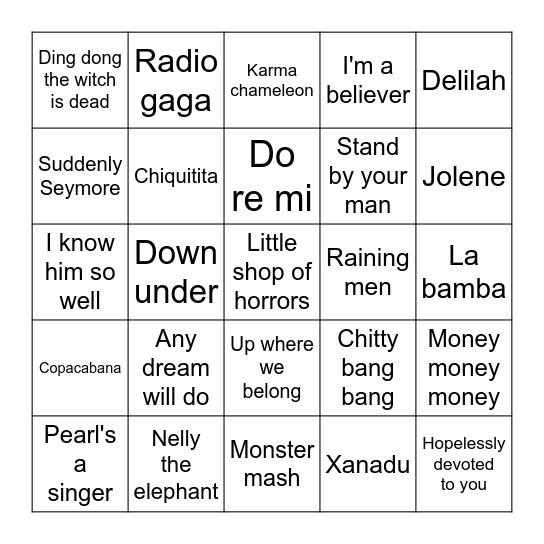 Minnellis Bingo Card